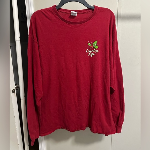Women’s Kinda Naughty Kinda Nice Red Longsleeve Graphic Christmas Shirt size 2X - Picture 2 of 6